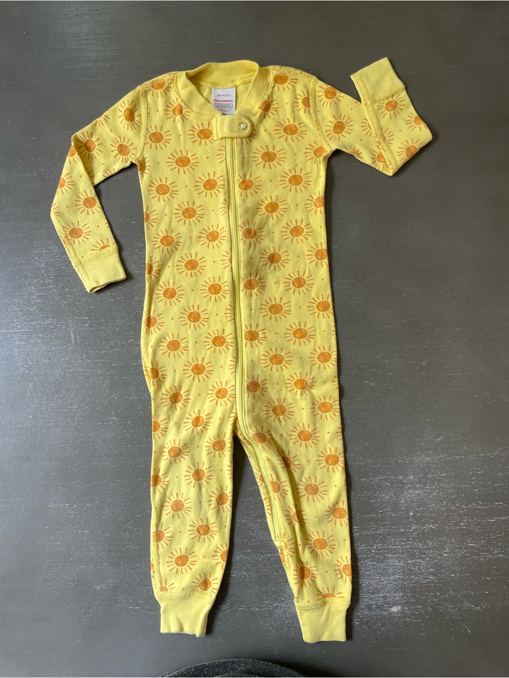 2T Hanna Andersson Yellow Sun-Print Organic Cotton Zippy
